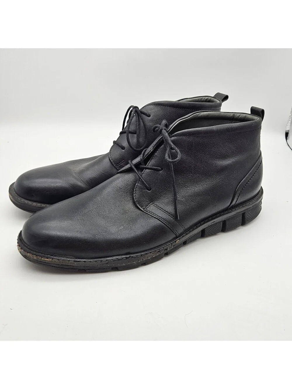Ecco Danish Design Mens Size 43 London Plain Toe Chukka Boots Black US Size 10